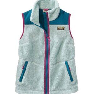 LL Bean's Sherpa Fleece Vest Women's Petite Smoky Blue XS